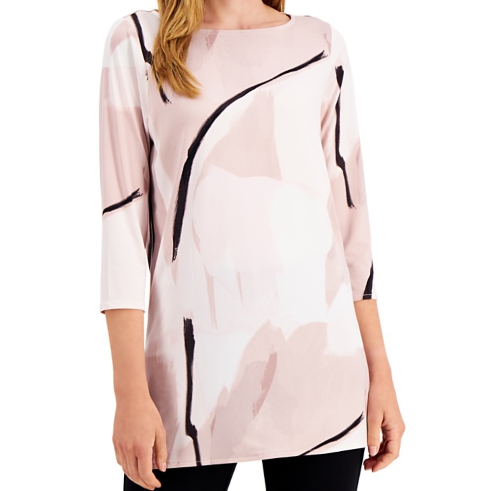 Alfani petite boat neck top - pottery clay